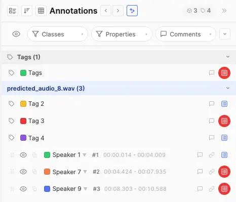 Right panel in instance view