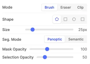 Mask Settings popup