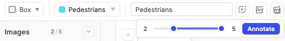 SAM 3 prompt field with 'person' prompt, showing the Annotate Range dropdown with a dual-range slider selecting frames 3–12 and an Annotate button