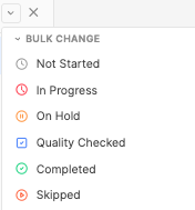 Status bulk change window