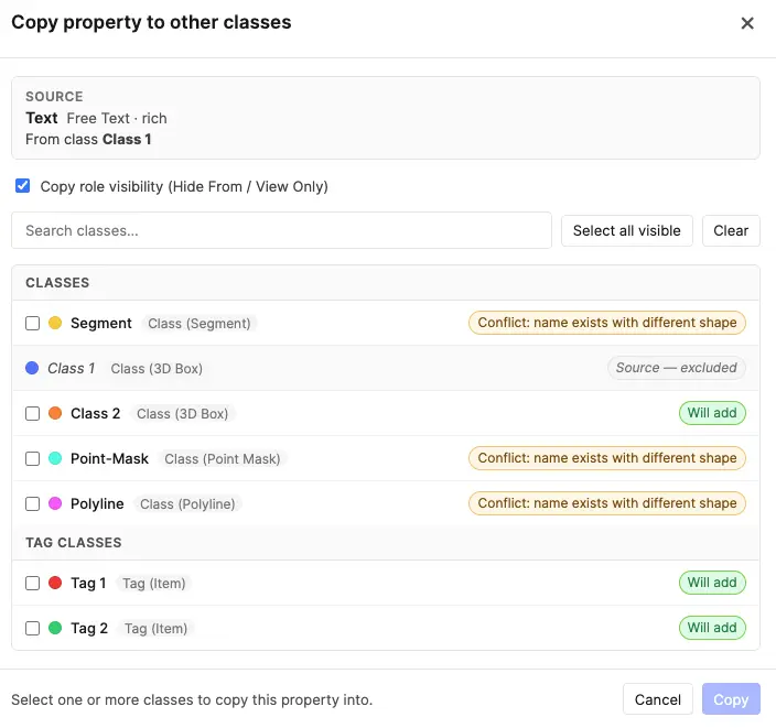 Copy Property Modal