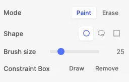 Mask Settings popup