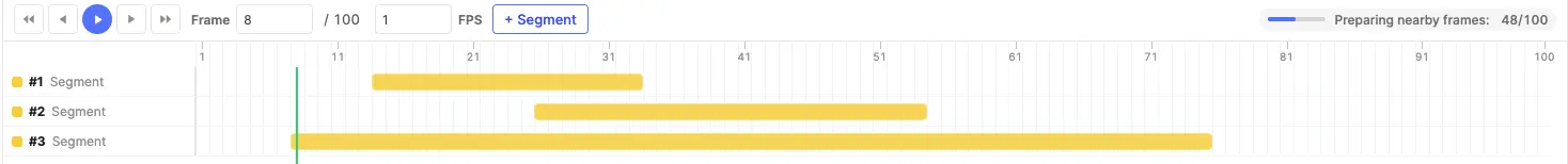 Segment instance on a timeline
