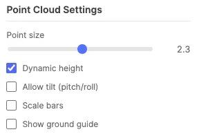 Settings popup