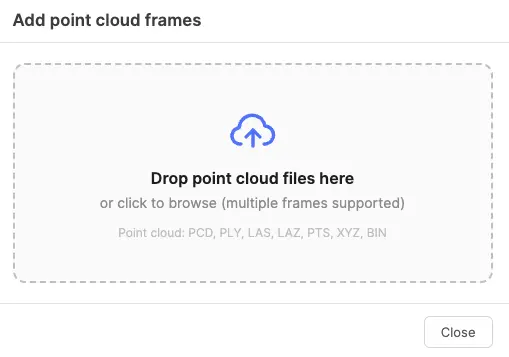 Editor showing the file upload modal