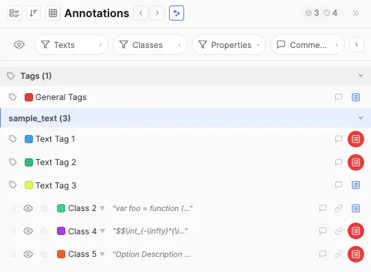 Right panel in instance view
