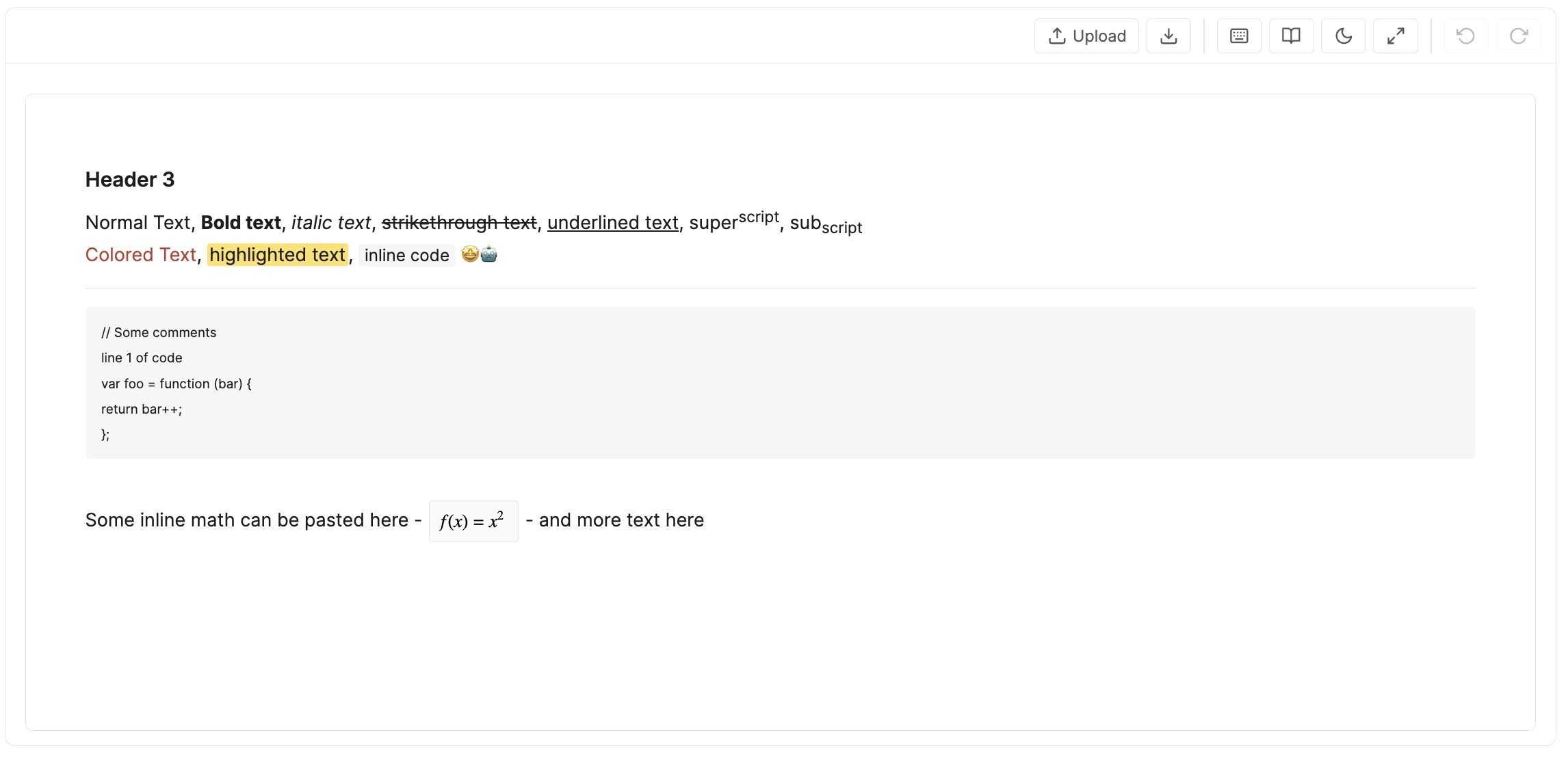 Editor layout in view only mode