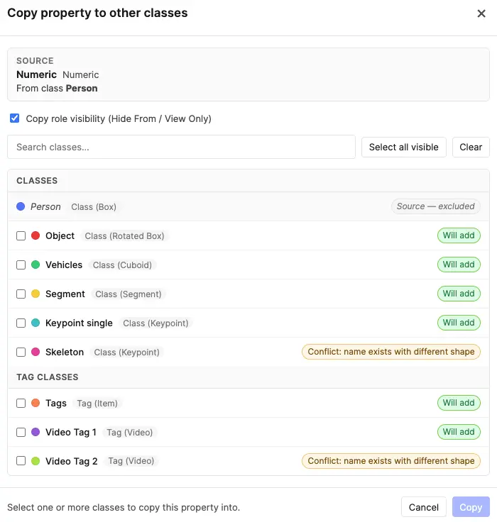 Copy Property Modal