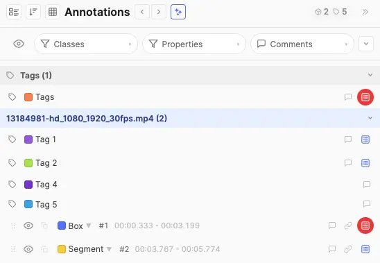 Right panel in instance view