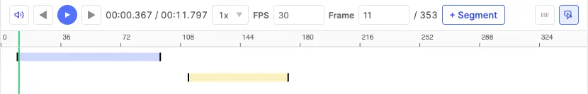 Segment instance on a timeline